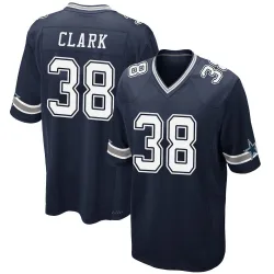 Men's Alijah Clark Dallas Cowboys No.38 Game Team Color Jersey - Navy