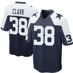 Men's Alijah Clark Dallas Cowboys No.38 Game Throwback Jersey - Navy Blue