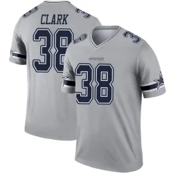 Men's Alijah Clark Dallas Cowboys No.38 Legend Inverted Jersey - Gray