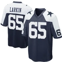 Men's Austin Larkin Dallas Cowboys No.65 Game Throwback Jersey - Navy Blue