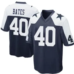 Men's Bill Bates Dallas Cowboys No.40 Game Throwback Jersey - Navy Blue