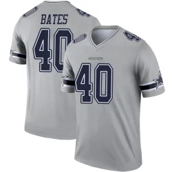 Men's Bill Bates Dallas Cowboys No.40 Legend Inverted Jersey - Gray