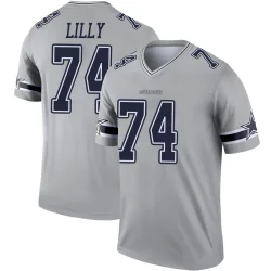 Men's Bob Lilly Dallas Cowboys No.74 Legend Inverted Jersey - Gray