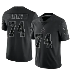 Men's Bob Lilly Dallas Cowboys No.74 Limited Reflective Jersey - Black