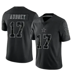 Men's Brandon Aubrey Dallas Cowboys No.17 Limited Reflective Jersey - Black