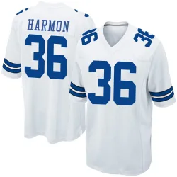 Men's Bruce Harmon Dallas Cowboys No.36 Game Jersey - White