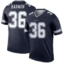 Men's Bruce Harmon Dallas Cowboys No.36 Legend Jersey - Navy