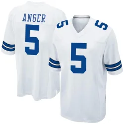 Men's Bryan Anger Dallas Cowboys No.5 Game Jersey - White