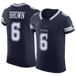 Men's Camden Brown Dallas Cowboys No.6 Elite Vapor F.U.S.E. Jersey - Navy