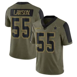 Men's Carl Lawson Dallas Cowboys No.55 Limited 2021 Salute To Service Jersey - Olive