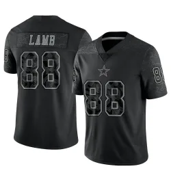 Men's CeeDee Lamb Dallas Cowboys No.88 Limited Reflective Jersey - Black