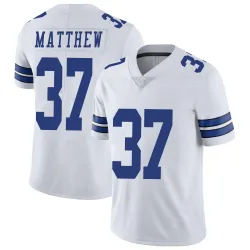 Men's Christian Matthew Dallas Cowboys No.37 Limited Vapor Untouchable Jersey - White