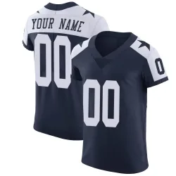 Men's Custom Dallas Cowboys No.00 Elite Alternate Vapor Untouchable Jersey - Navy
