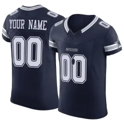 Men's Custom Dallas Cowboys No.00 Elite Vapor F.U.S.E. Jersey - Navy