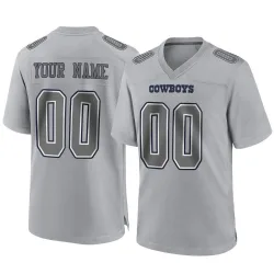 Men's Custom Dallas Cowboys No.00 Game Atmosphere Fashion Jersey - Gray