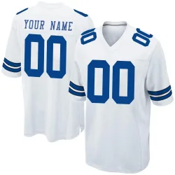 Men's Custom Dallas Cowboys No.00 Game Jersey - White