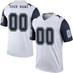 Men's Custom Dallas Cowboys No.00 Legend Color Rush Jersey - White