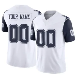 Men's Custom Dallas Cowboys No.00 Limited 2nd Alternate Vapor F.U.S.E. Jersey - White