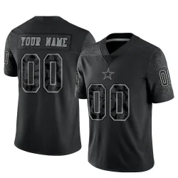 Men's Custom Dallas Cowboys No.00 Limited Reflective Jersey - Black
