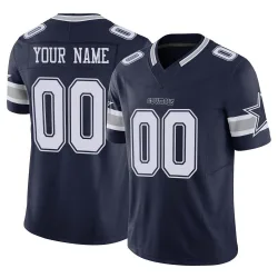 Men's Custom Dallas Cowboys No.00 Limited Vapor F.U.S.E. Jersey - Navy