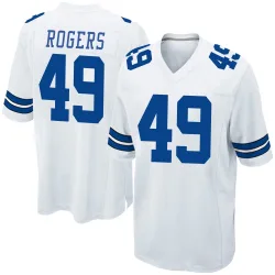 Men's DJ Rogers Dallas Cowboys No.49 Game Jersey - White