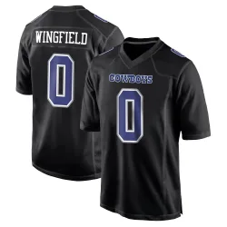Men's DJ Wingfield Dallas Cowboys No.0 Game Carbon Fashion Jersey - Black