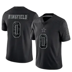 Men's DJ Wingfield Dallas Cowboys No.0 Limited Reflective Jersey - Black