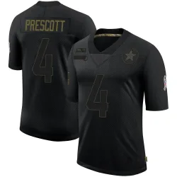 Men's Dak Prescott Dallas Cowboys No.4 Limited 2020 Salute To Service Jersey - Black