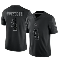 Men's Dak Prescott Dallas Cowboys No.4 Limited Reflective Jersey - Black