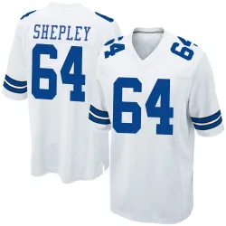 Men's Dakoda Shepley Dallas Cowboys No.64 Game Jersey - White