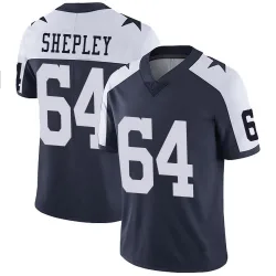 Men's Dakoda Shepley Dallas Cowboys No.64 Limited Alternate Vapor Untouchable Jersey - Navy