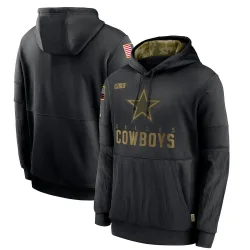 Men's Dallas Cowboys No. 2020 Salute to Service Sideline Performance Pullover Hoodie - Black