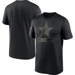 Men's Dallas Cowboys No. 2020 Salute to Service Team Logo Performance T-Shirt - Black
