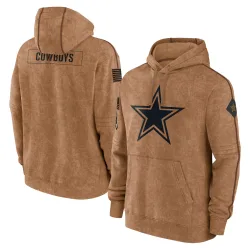 Men's Dallas Cowboys No. 2023 Salute to Service Club Pullover Hoodie - Brown