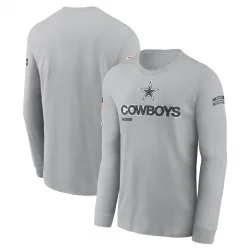 Men's Dallas Cowboys No. 2024 Salute To Service Long Sleeve T-Shirt - Gray