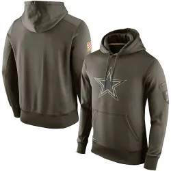 Men's Dallas Cowboys No. Salute to Service KO Performance Hoodie - Olive