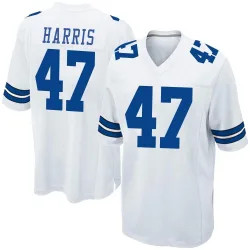 Men's Darius Harris Dallas Cowboys No.47 Game Jersey - White