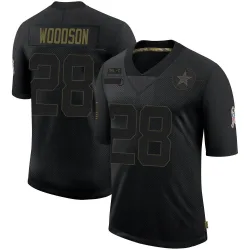 Men's Darren Woodson Dallas Cowboys No.28 Limited 2020 Salute To Service Jersey - Black