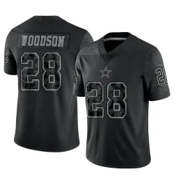Men's Darren Woodson Dallas Cowboys No.28 Limited Reflective Jersey - Black
