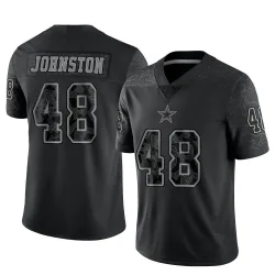 Men's Daryl Johnston Dallas Cowboys No.48 Limited Reflective Jersey - Black