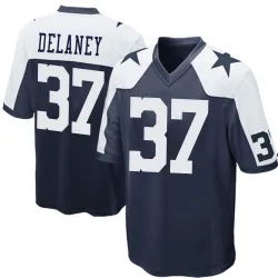 Men's Dee Delaney Dallas Cowboys No.37 Game Throwback Jersey - Navy Blue