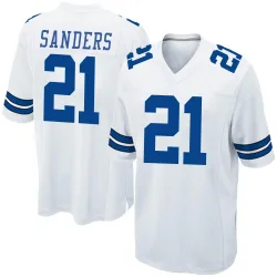 Men's Deion Sanders Dallas Cowboys No.21 Game Jersey - White