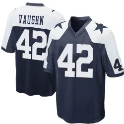Men's Deuce Vaughn Dallas Cowboys No.42 Game Throwback Jersey - Navy Blue