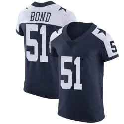 Men's Devante Bond Dallas Cowboys No.51 Elite Alternate Vapor Untouchable Jersey - Navy