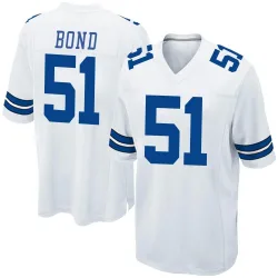 Men's Devante Bond Dallas Cowboys No.51 Game Jersey - White