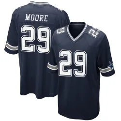 Men's Devin Moore Dallas Cowboys No.29 Game Team Color Jersey - Navy
