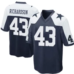 Men's Dominic Richardson Dallas Cowboys No.43 Game Throwback Jersey - Navy Blue