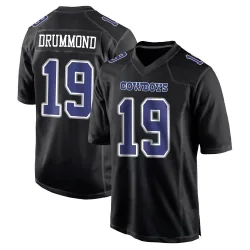 Men's Dontario Drummond Dallas Cowboys No.19 Game Carbon Fashion Jersey - Black