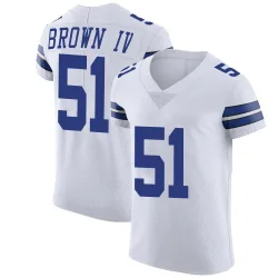 Men's Earnest Brown IV Dallas Cowboys No.51 Elite Vapor Untouchable Jersey - White