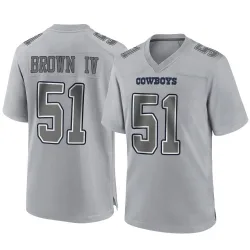 Men's Earnest Brown IV Dallas Cowboys No.51 Game Atmosphere Fashion Jersey - Gray